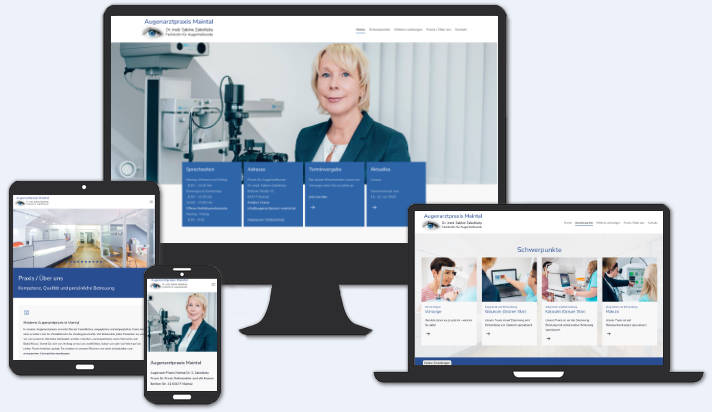 Webseite für Praxis für Augenheilkunde Maintal