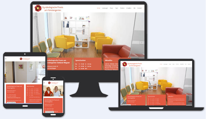 Webseite für Gynäkologische Praxis am Fürstengarten 