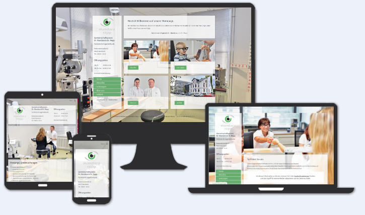 Webseite für Praxis für Dr. Mandara & Dr. Repp