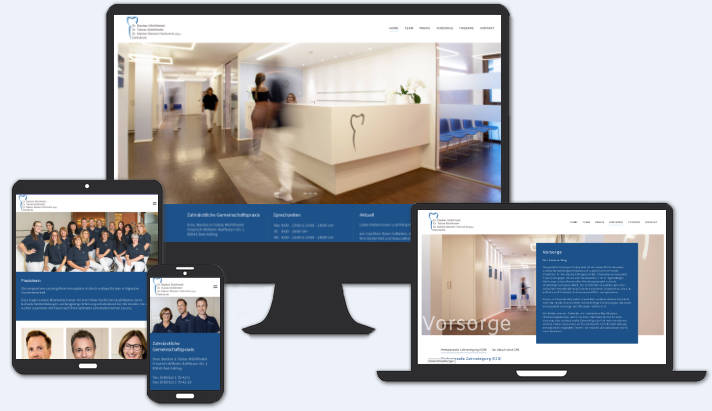 Webseite für Zahnärztliche Gemeinschaftspraxis Dres. Bastian & Tobias Mühlfriedel, Bad Aibling 