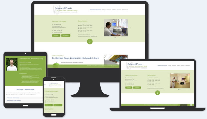 Webseite Zahnarztpraxis Dr. Görgl Höchstadt