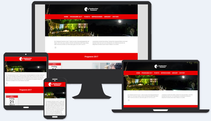 One-Page - Website für Tambacher Sommer